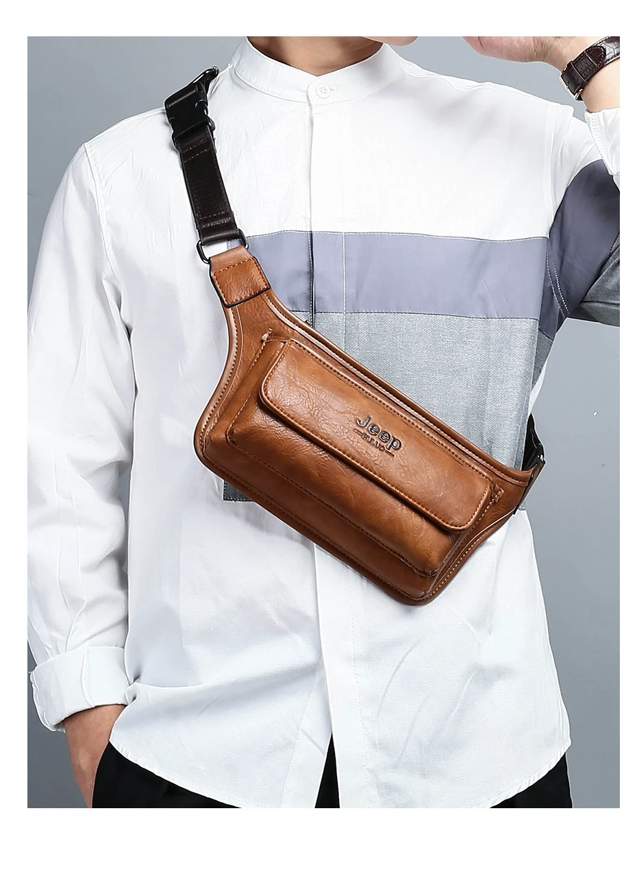 Sacoche Homme Cuir Fendu Ceinture et Poitrine Multifonction 901 - JEEPBULUO 13 Sacoche Homme Cuir Fendu Ceinture et Poitrine Multifonction 901 - JEEPBULUO – Image 13