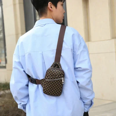 Sacoche Poitrine Homme Carreaux Luxe 3421 - VC, photo 5