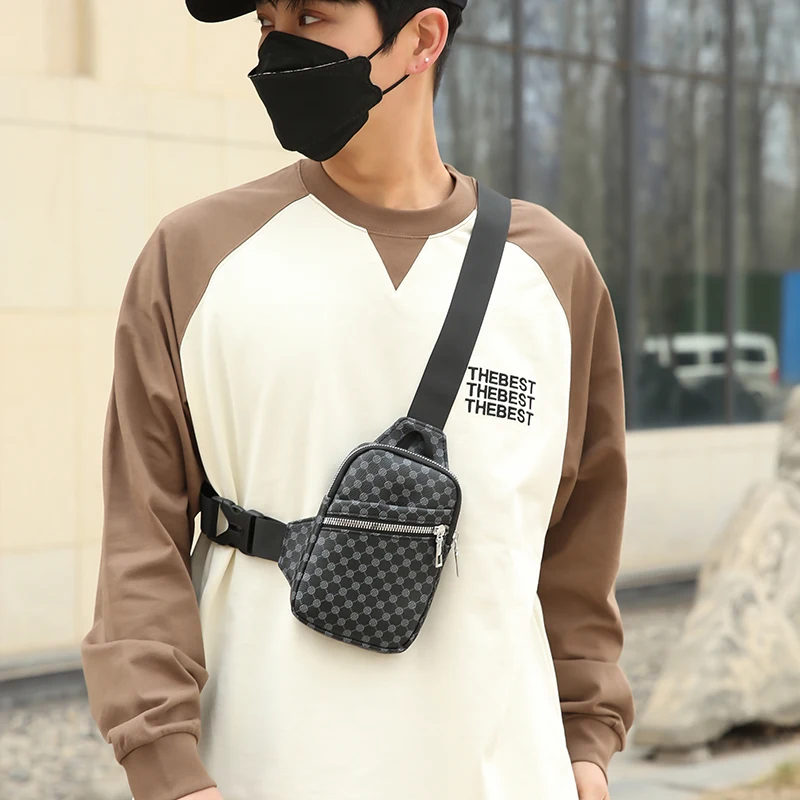 Sacoche Poitrine Homme Carreaux Luxe 3421 - VC 9 Sacoche Poitrine Homme Carreaux Luxe 3421 - VC – Image 10