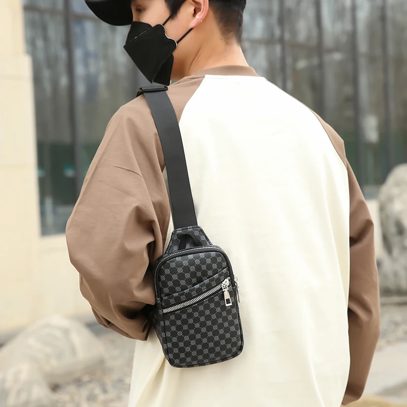 Sacoche Poitrine Homme Carreaux Luxe 3421 - VC 10 Sacoche Poitrine Homme Carreaux Luxe 3421 - VC – Image 11