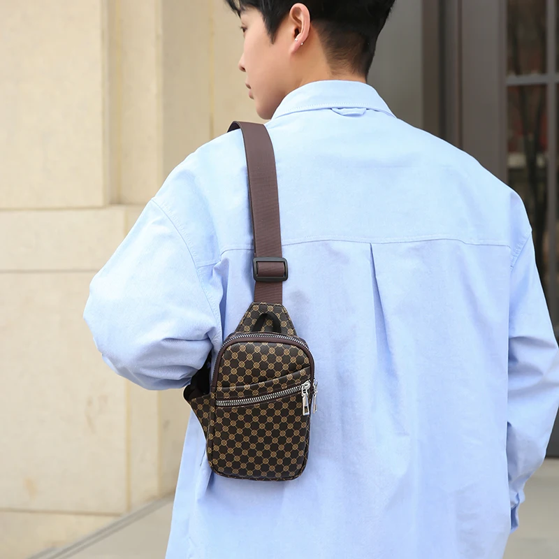 Sacoche Poitrine Homme Carreaux Luxe 3421 - VC 15 Sacoche Poitrine Homme Carreaux Luxe 3421 - VC – Image 16