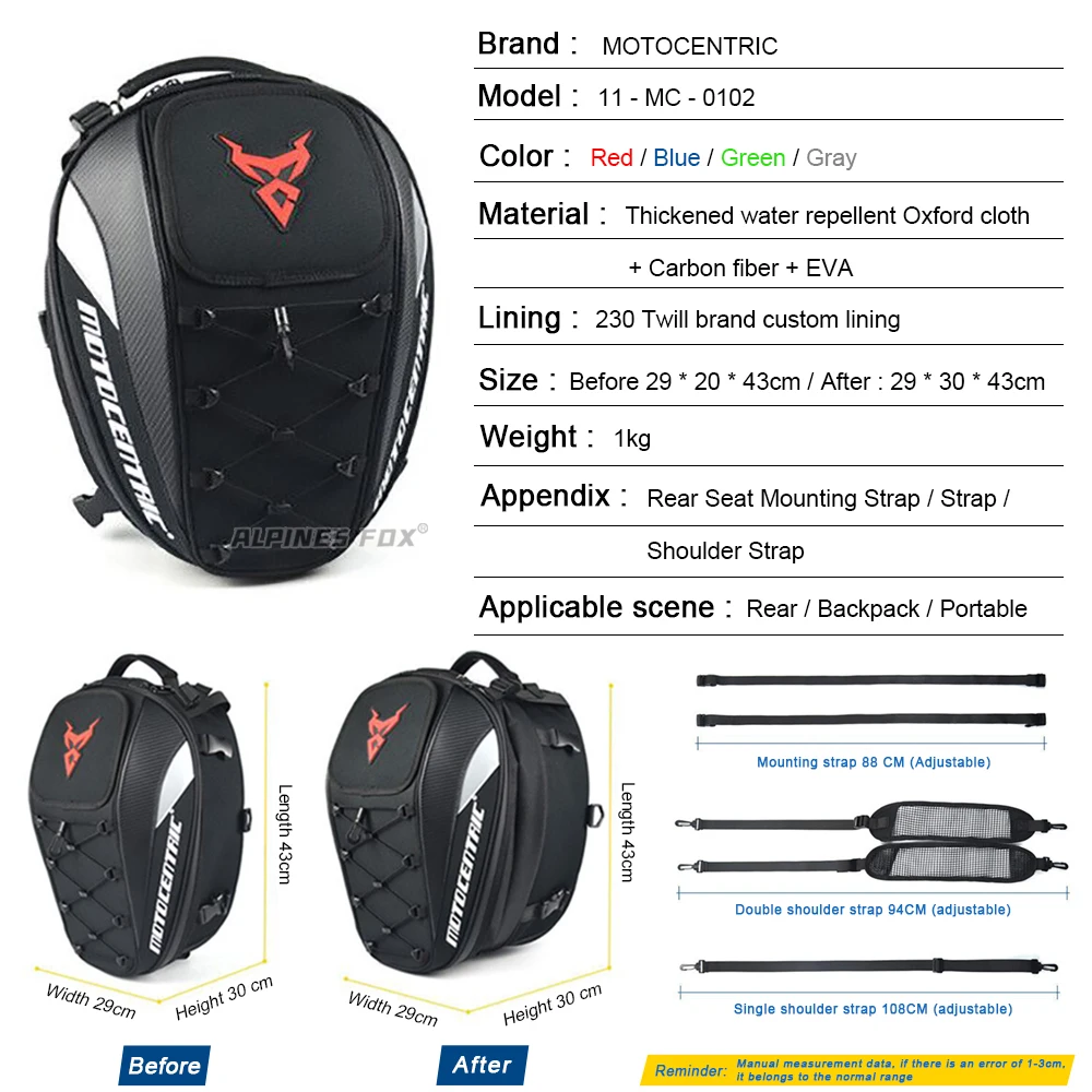Sacoche Arrière Moto Casque Multifonction Étanche 37L 0102 - MOTOCENTRIC 3 Sacoche Arrière Moto Casque Multifonction Étanche 37L 0102 - MOTOCENTRIC – Image 4