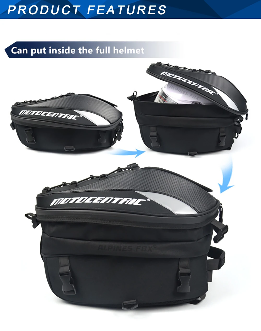 Sacoche Arrière Moto Casque Multifonction Étanche 37L 0102 - MOTOCENTRIC 17 Sacoche Arrière Moto Casque Multifonction Étanche 37L 0102 - MOTOCENTRIC – Image 18