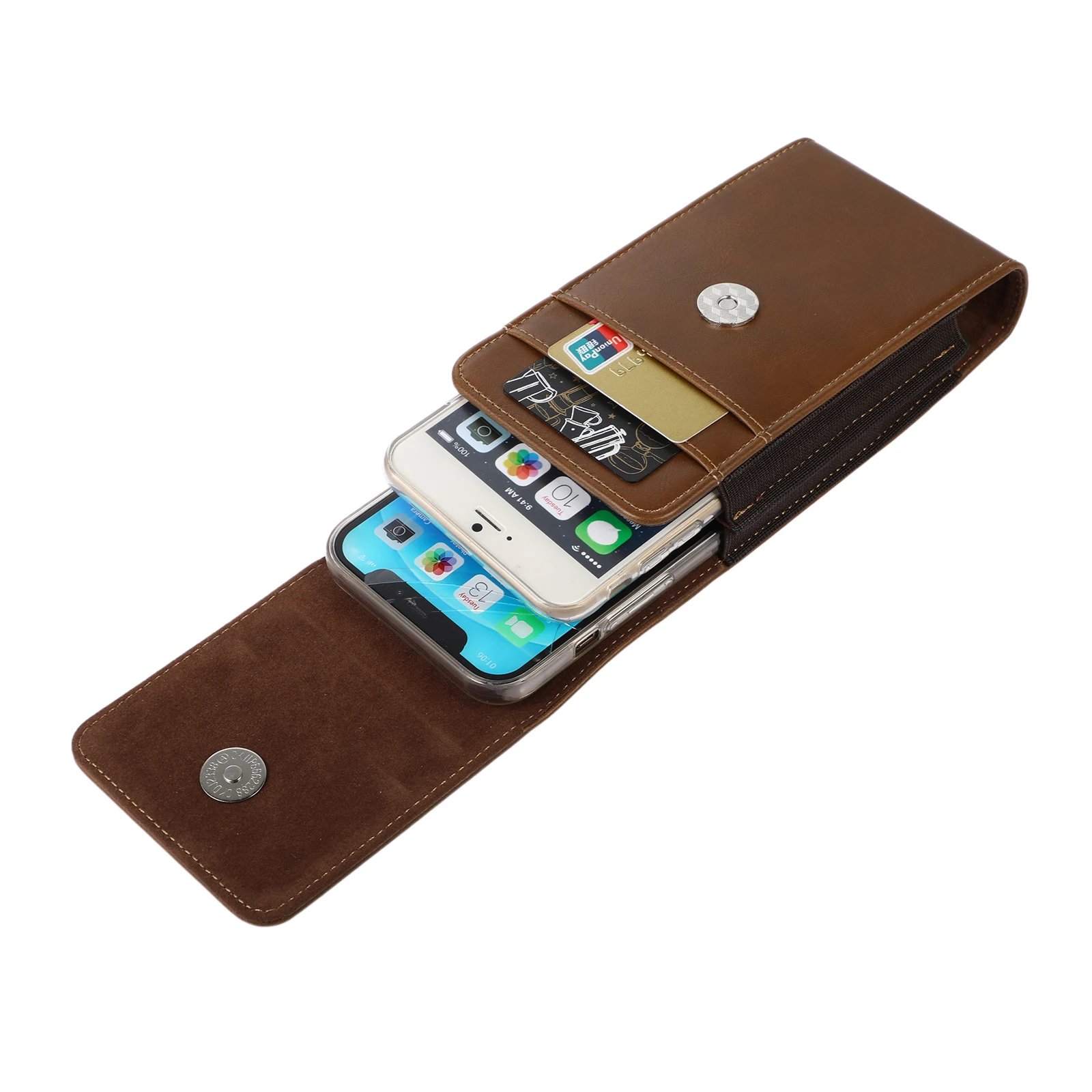 Sacoche téléphone cuir avec clip ceinture - Étui portefeuille porte-cartes pour iPhone, Samsung, Xiaomi, Huawei 3 Sacoche téléphone cuir avec clip ceinture - Étui portefeuille porte-cartes pour iPhone, Samsung, Xiaomi, Huawei – Image 3