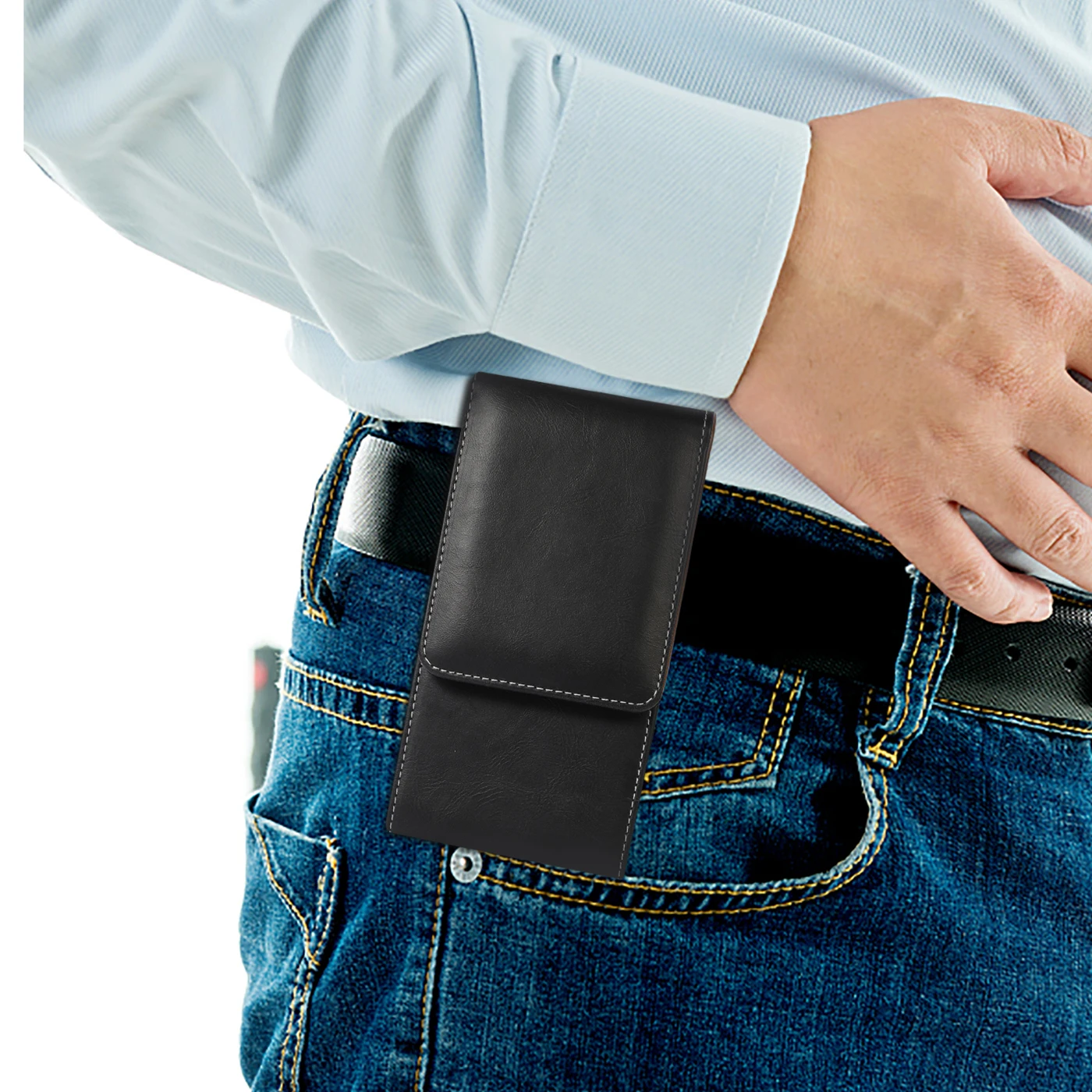 Sacoche téléphone cuir avec clip ceinture - Étui portefeuille porte-cartes pour iPhone, Samsung, Xiaomi, Huawei 6 Sacoche téléphone cuir avec clip ceinture - Étui portefeuille porte-cartes pour iPhone, Samsung, Xiaomi, Huawei – Image 6