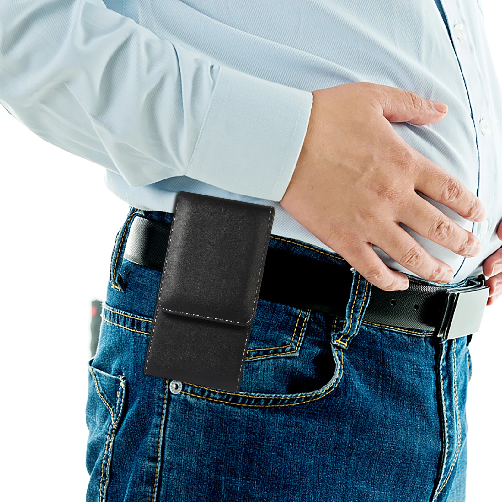 Sacoche téléphone cuir avec clip ceinture - Étui portefeuille porte-cartes pour iPhone, Samsung, Xiaomi, Huawei 7 Sacoche téléphone cuir avec clip ceinture - Étui portefeuille porte-cartes pour iPhone, Samsung, Xiaomi, Huawei – Image 7