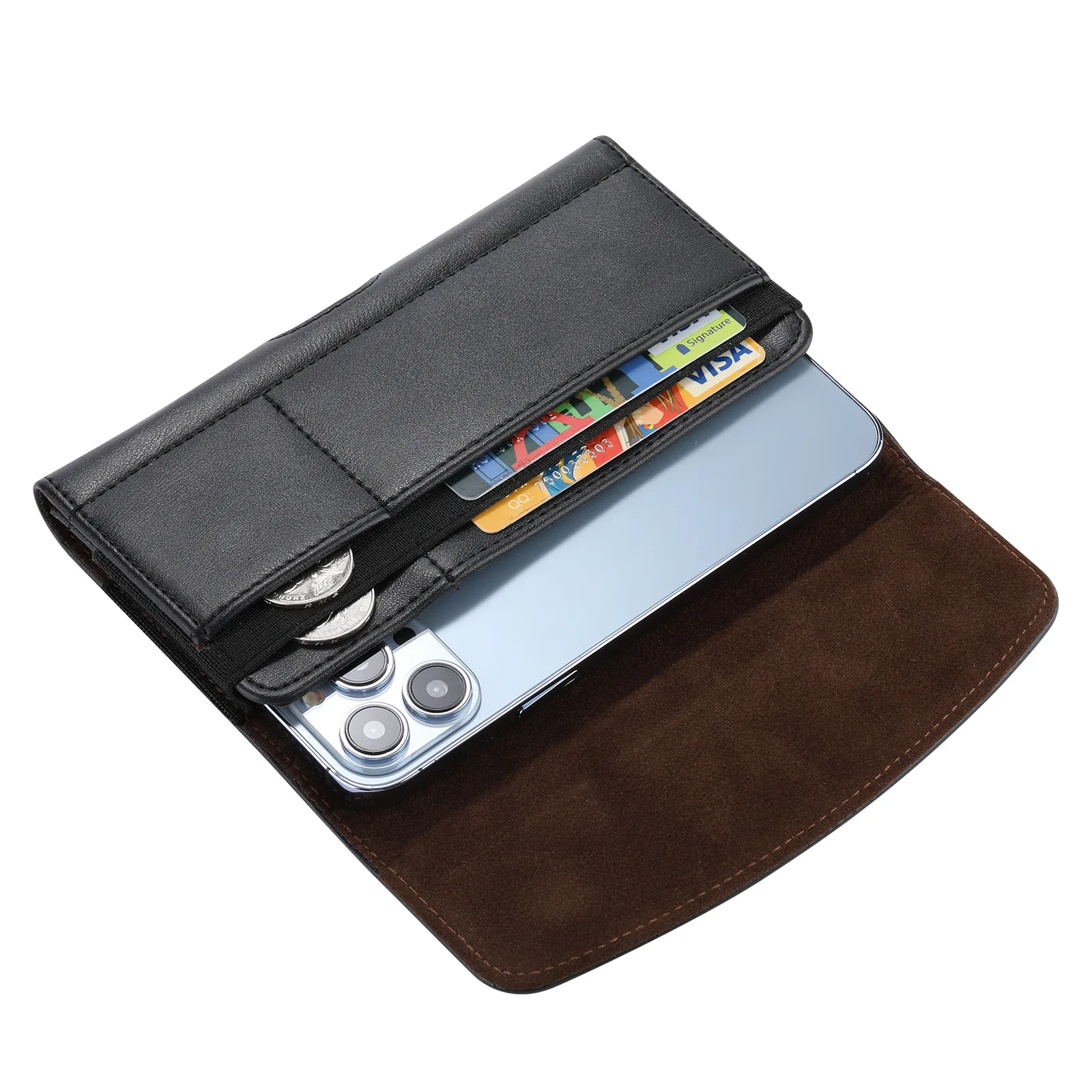 Sacoche téléphone en cuir - Étui ceinture universel pour iPhone, Samsung, Xiaomi et Huawei 3 Sacoche téléphone en cuir - Étui ceinture universel pour iPhone, Samsung, Xiaomi et Huawei – Image 3