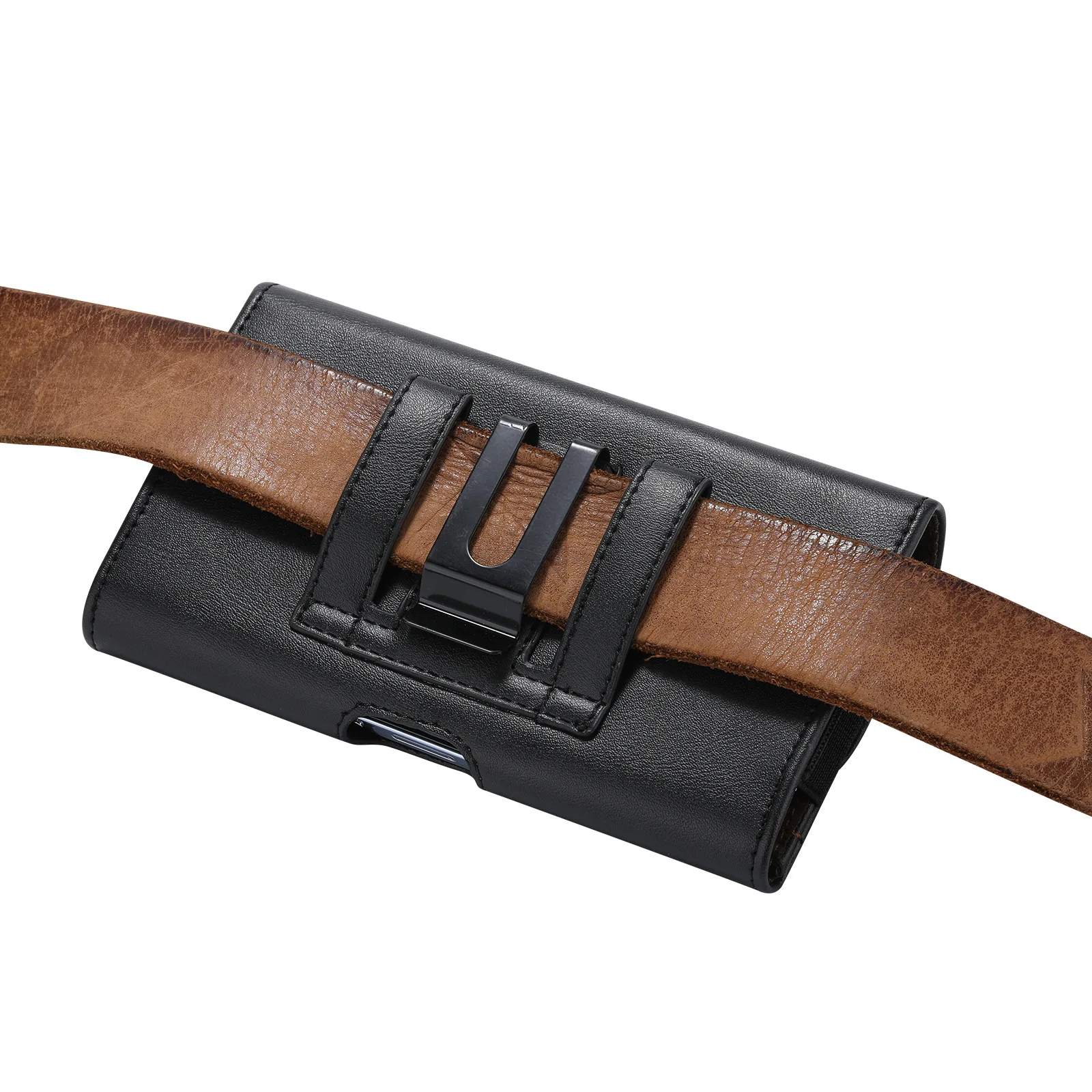 Sacoche téléphone en cuir - Étui ceinture universel pour iPhone, Samsung, Xiaomi et Huawei 4 Sacoche téléphone en cuir - Étui ceinture universel pour iPhone, Samsung, Xiaomi et Huawei – Image 4