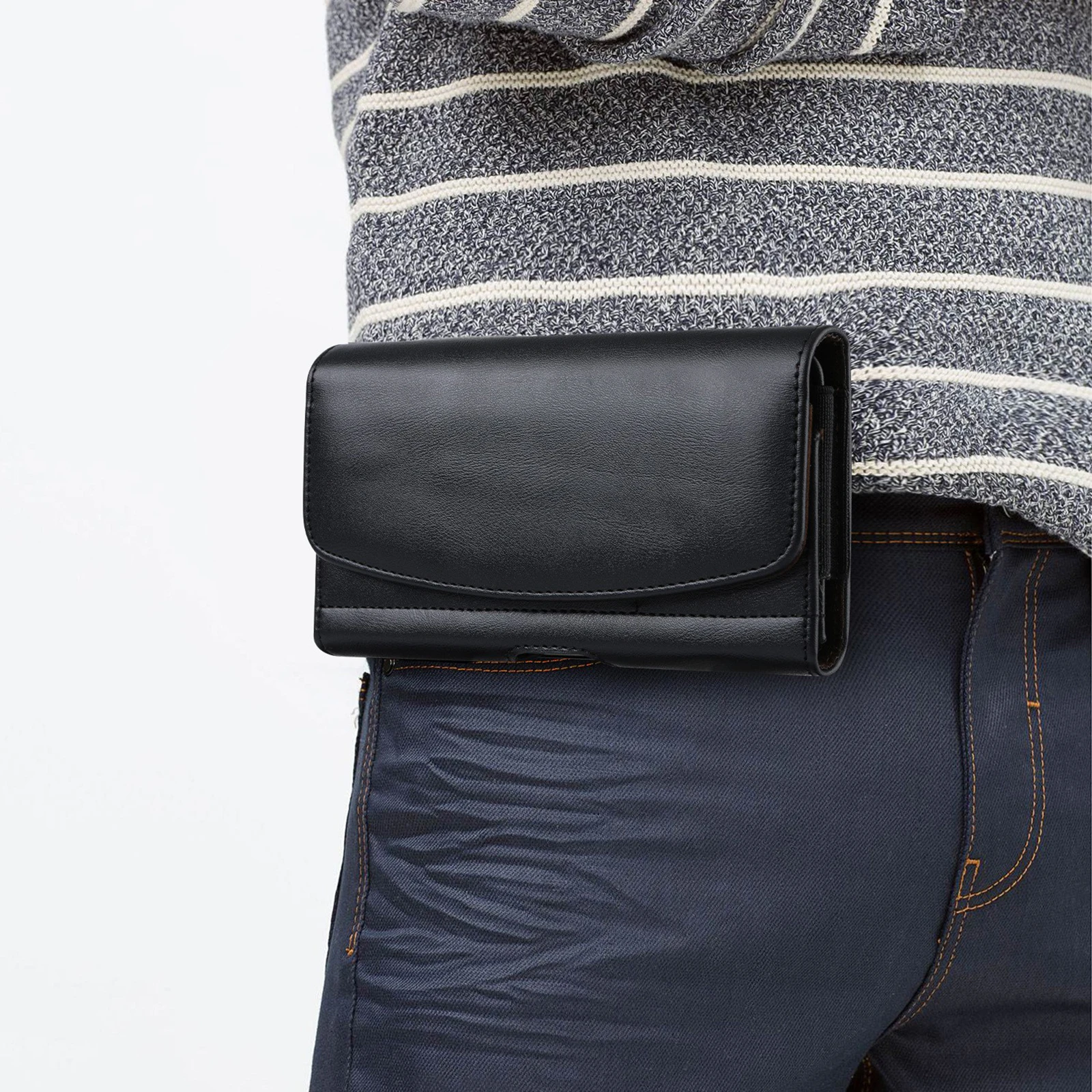 Sacoche téléphone en cuir - Étui ceinture universel pour iPhone, Samsung, Xiaomi et Huawei 6 Sacoche téléphone en cuir - Étui ceinture universel pour iPhone, Samsung, Xiaomi et Huawei – Image 6