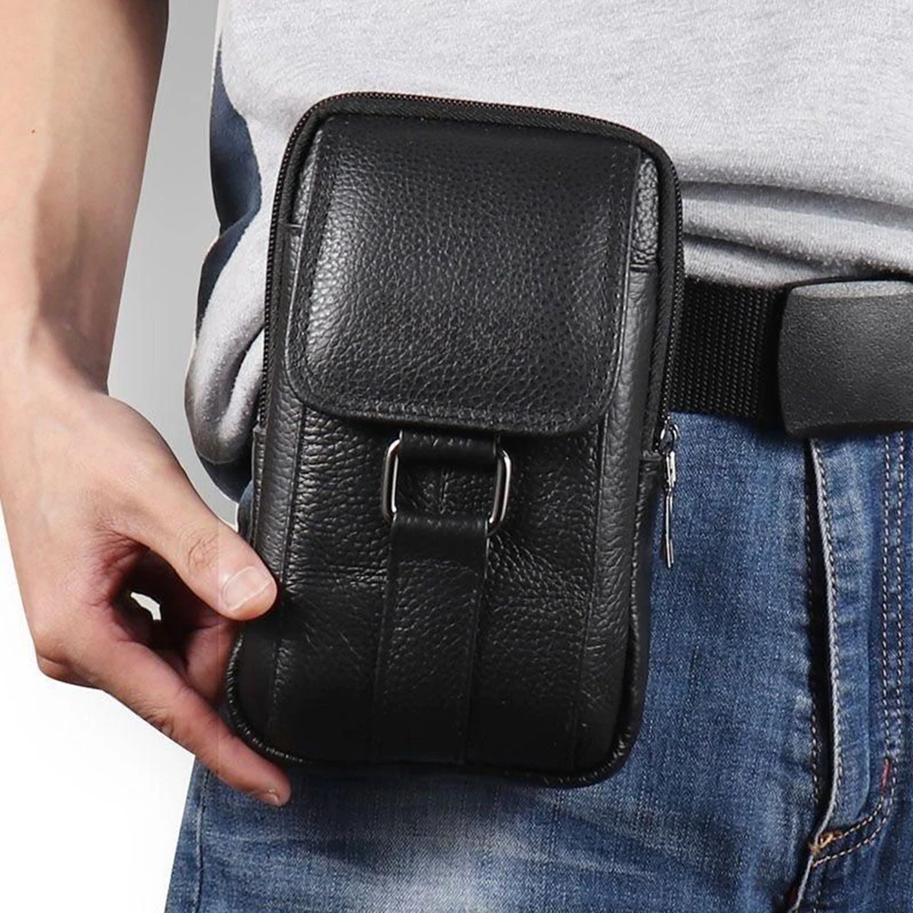 Sacoche Homme Téléphone Cuir Véritable Multi-Poches Compacte 2 Sacoche Homme Téléphone Cuir Véritable Multi-Poches Compacte – Image 3