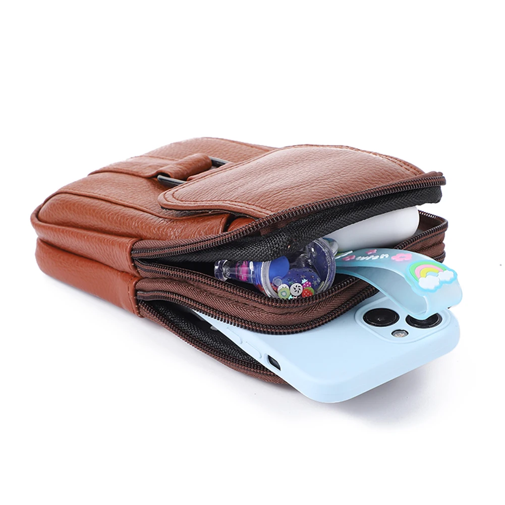 Sacoche Homme Téléphone Cuir Véritable Multi-Poches Compacte 3 Sacoche Homme Téléphone Cuir Véritable Multi-Poches Compacte – Image 4