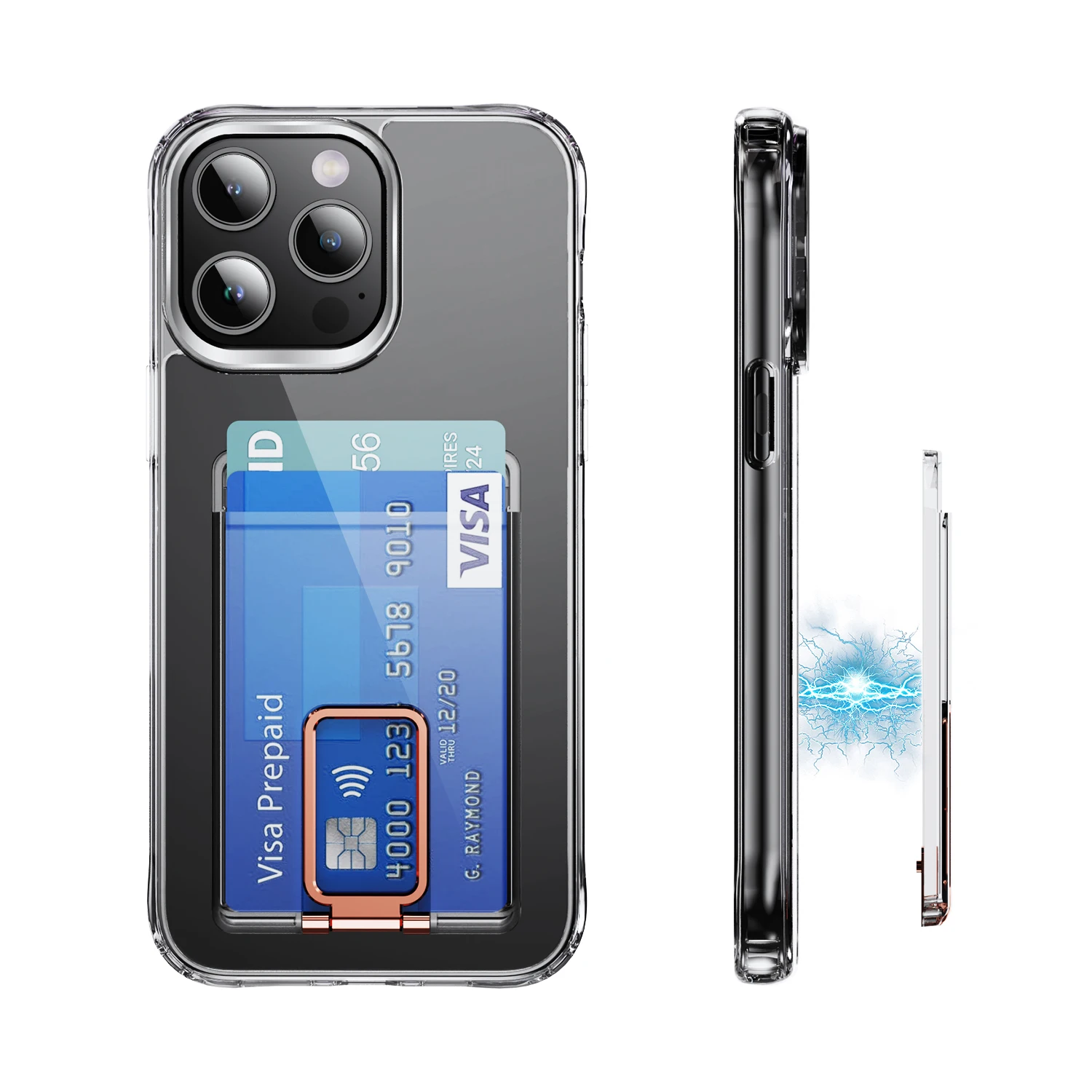 Sacoche Téléphone MagSafe Magnétique Transparent Métal iPhone Carte 1 Sacoche Téléphone MagSafe Magnétique Transparent Métal iPhone Carte
