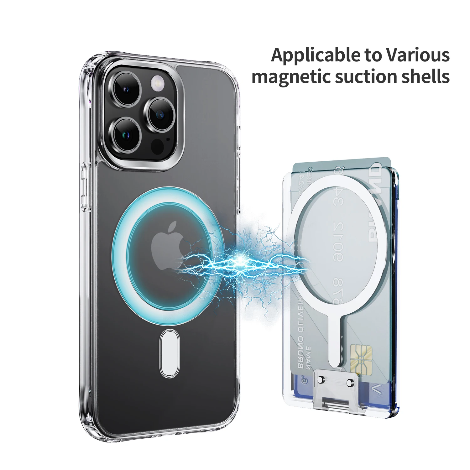 Sacoche Téléphone MagSafe Magnétique Transparent Métal iPhone Carte 4 Sacoche Téléphone MagSafe Magnétique Transparent Métal iPhone Carte – Image 4