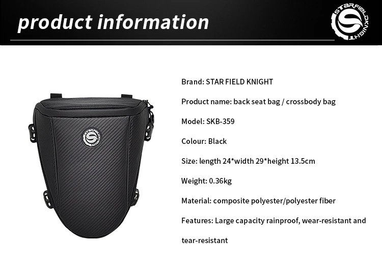 Petite Sacoche Moto Multifonction Étanche Noir Star Field Knight SKB-359 6 Petite Sacoche Moto Multifonction Étanche Noir Star Field Knight SKB-359 – Image 6