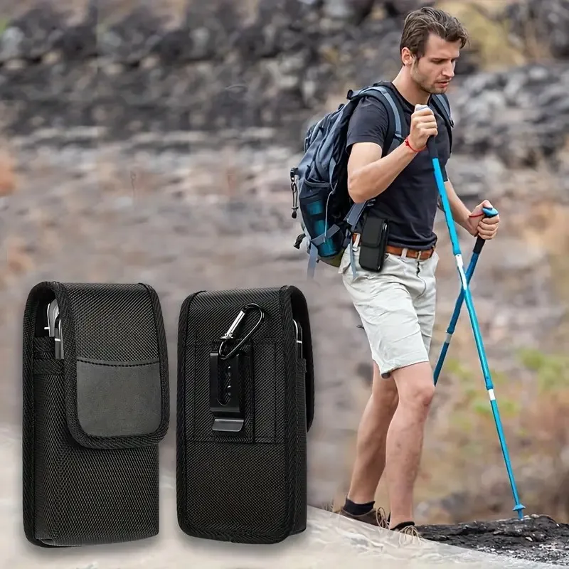 Sacoche Téléphone Universel Double Poche Nylon 7.5 Pouces Pochette Ceinture Hommes - Goldfox 3 Sacoche Téléphone Universel Double Poche Nylon 7.5 Pouces Pochette Ceinture Hommes - Goldfox – Image 4