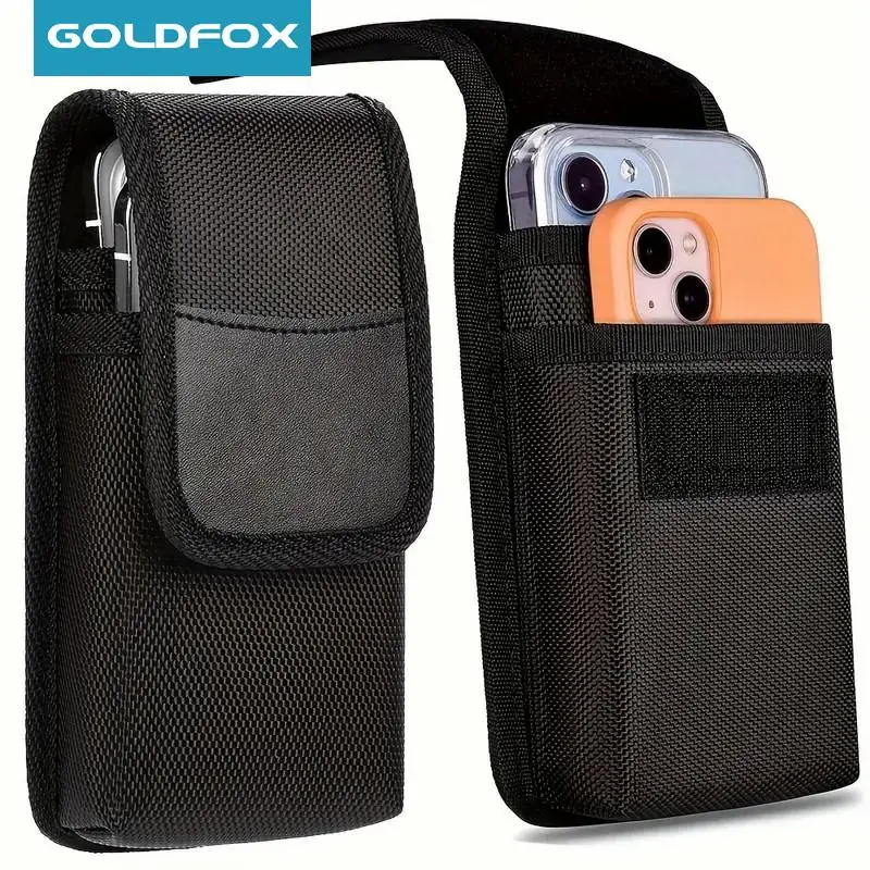 Sacoche Téléphone Universel Double Poche Nylon 7.5 Pouces Pochette Ceinture Hommes - Goldfox 4 Sacoche Téléphone Universel Double Poche Nylon 7.5 Pouces Pochette Ceinture Hommes - Goldfox – Image 5