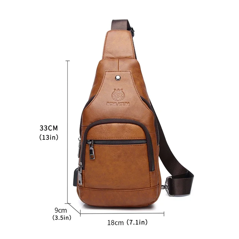 Sacoche Homme Bandoulière avec Port USB – Cuir Véritable – MetroMove 17x32x7 cm Noir ou Marron 6 Sacoche Homme Bandoulière avec Port USB – Cuir Véritable – MetroMove 17x32x7 cm Noir ou Marron – Image 6