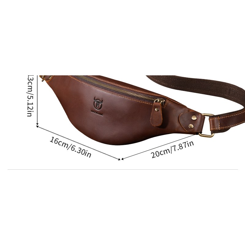 Sacoche Ceinture Cuir Homme Crazy Horse, Portée Taille ou Buste 4 Borsello da Cintura in Pelle Uomo Crazy Horse, da Indossare in Vita o sul Busto - immagine 4