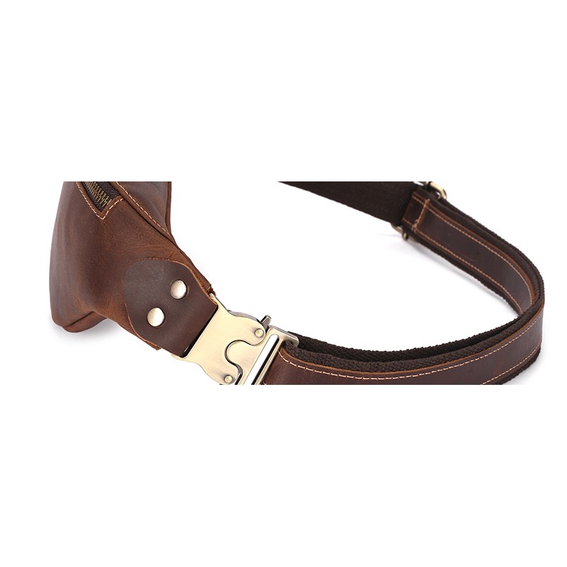 Sacoche Ceinture Cuir Homme Crazy Horse, Portée Taille ou Buste 5 Borsello da Cintura in Pelle Uomo Crazy Horse, da Indossare in Vita o sul Busto - immagine 5