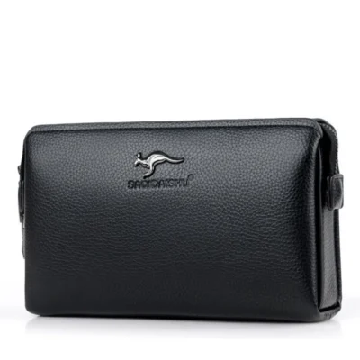 Pochette Homme à Cadenas à Code, Cuir PU, Poche Téléphone F07