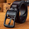 Ceinture Homme à Boucle Ardillon, Cuir PU Noir ou Café