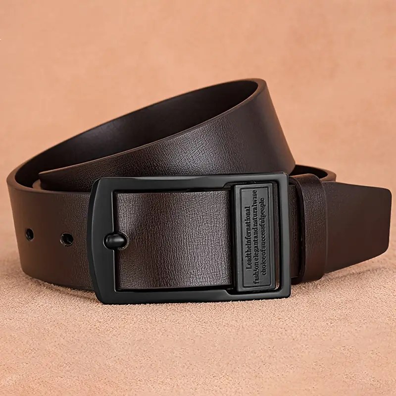 Ceinture Homme à Boucle Ardillon, Cuir PU Noir ou Café 2 Herrengürtel mit Dornschließe, PU-Leder in Schwarz oder Kaffee – Bild 2