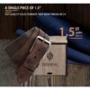 Ceinture Homme en Cuir de Vache, Boucle Ardillon Acier Brossé