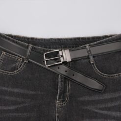 Ceinture Réversible Homme, Noir et Marron, Boucle Pivotante