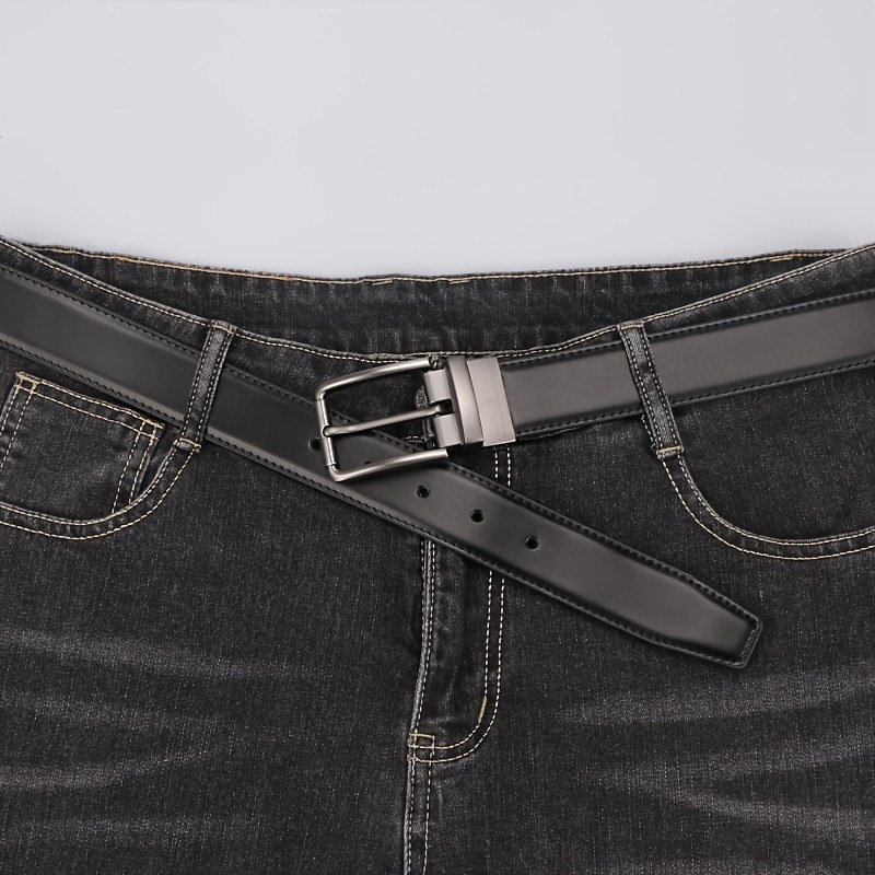 Ceinture Réversible Homme, Noir et Marron, Boucle Pivotante 1 Men's Reversible Belt, Black and Brown, Rotating Buckle