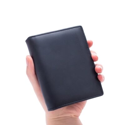 Portefeuille Vertical Homme en Cuir de Vache Véritable