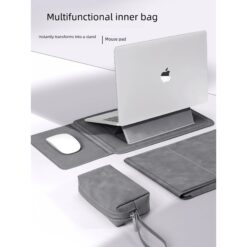 Housse Ordinateur Portable avec Support Intégré, Ensemble 4 Pièces, vue de face
