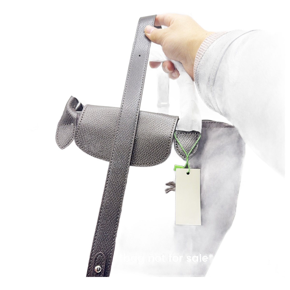 Bandouliere cuir pour sac a poignee courte, sans percage 6 Bandouliere cuir pour sac a poignee courte, sans percage, vue de profil