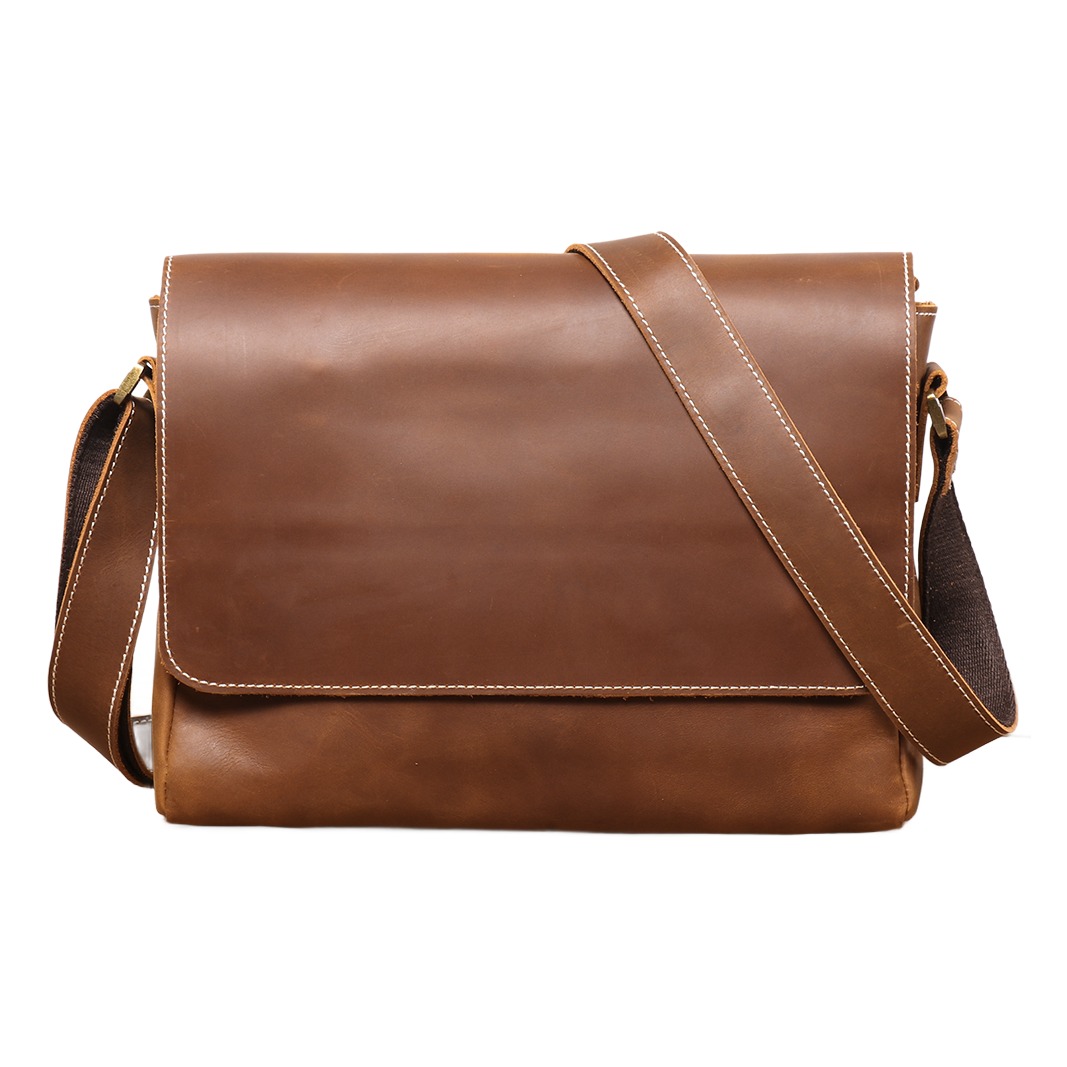 Besace cuir homme crazy horse pour le trajet quotidien, 35 cm 1 Besace cuir homme crazy horse pour le trajet quotidien, 35 cm, vue principale