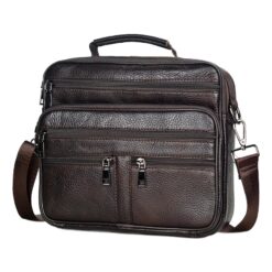 Besace cuir homme en peau naturelle de taille moyenne, vue principale