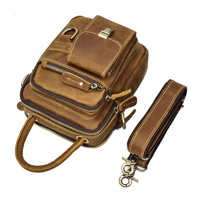 Besace cuir homme en vachette a double fermeture 4 Besace cuir homme en vachette a double fermeture, detail