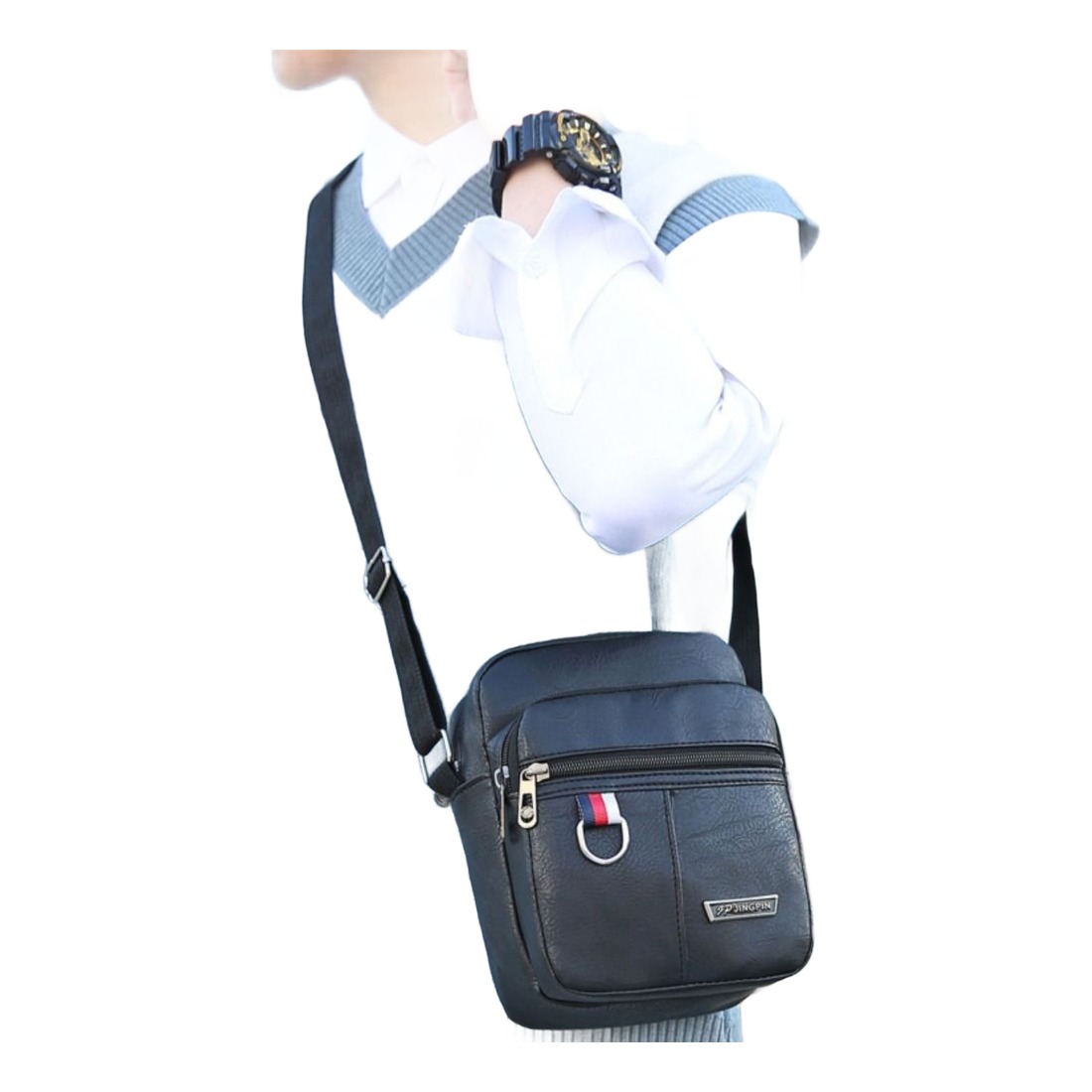 Besace cuir homme grande capacite multifonction 4 Besace cuir homme grande capacite multifonction, detail