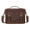 Besace cuir homme petit format en cuir cire, vue principale