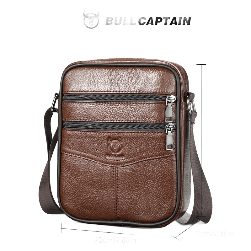 Besace homme en cuir avec compartiment ordinateur 3 Besace homme en cuir avec compartiment ordinateur, vue de face