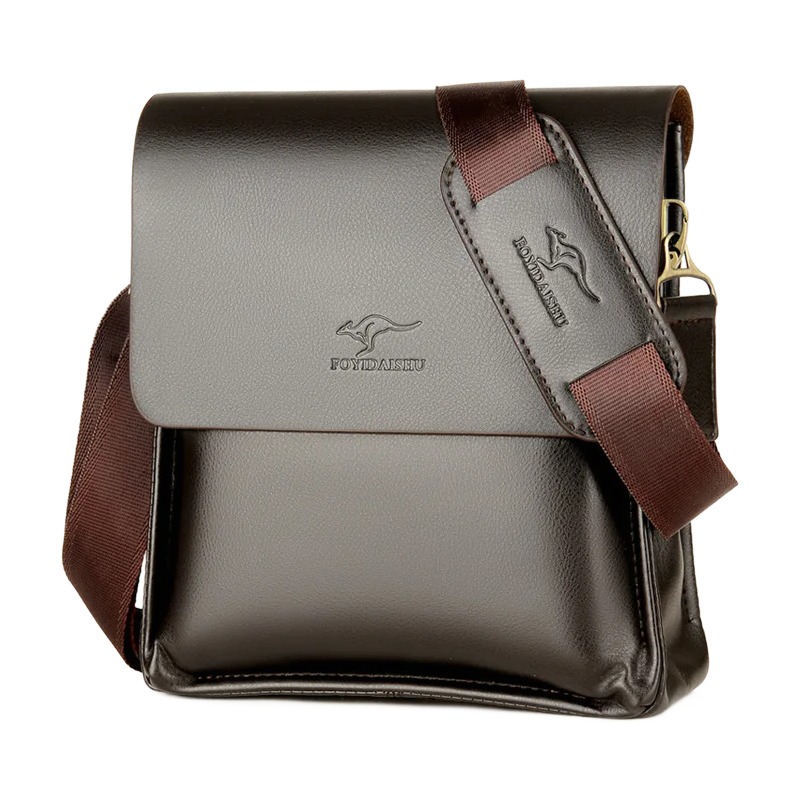 Besace homme en cuir PU compacte et sobre 1 Besace homme en cuir PU compacte et sobre, vue principale