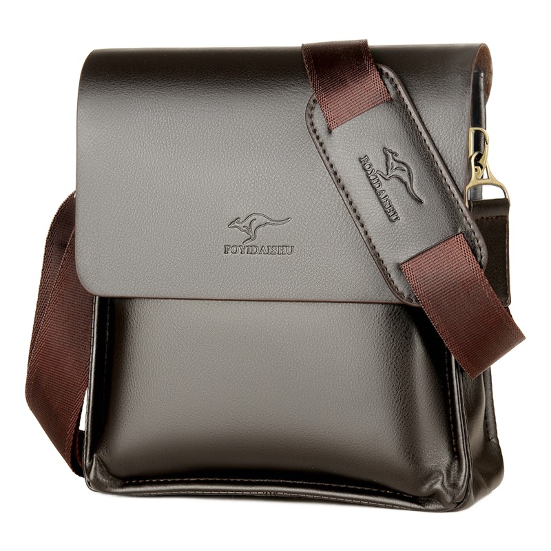 Besace homme en cuir PU compacte et sobre 4 Besace homme en cuir PU compacte et sobre, detail