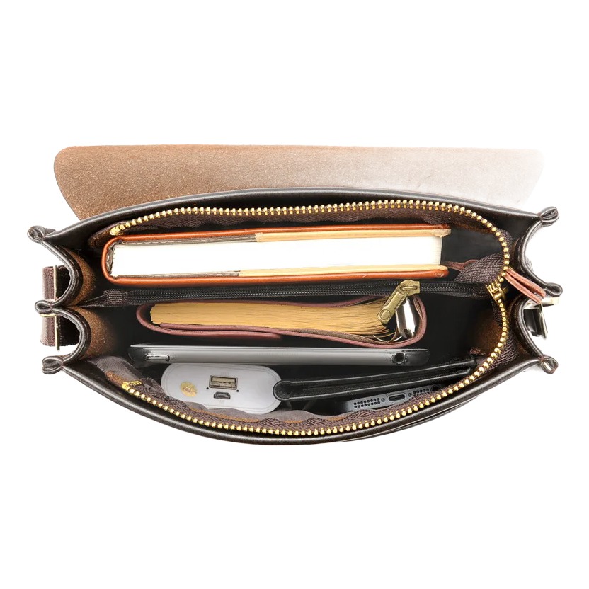 Besace homme en cuir PU compacte et sobre 5 Besace homme en cuir PU compacte et sobre, vue arriere