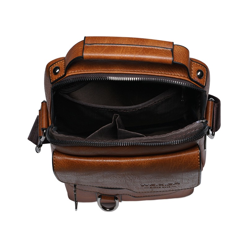 Besace homme en cuir PU pour tablette 9,7 pouces 6 Besace homme en cuir PU pour tablette 9,7 pouces, vue de profil