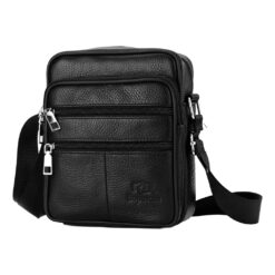 Besace homme en cuir véritable, légère, 391 g, vue principale