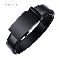 Ceinture cuir homme à boucle automatique, largeur 3,5 cm, vue de trois quarts