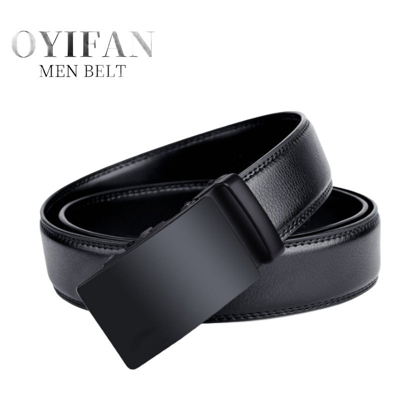 Ceinture cuir homme à boucle automatique, largeur 3,5 cm 3 Ceinture cuir homme à boucle automatique, largeur 3,5 cm, vue de face