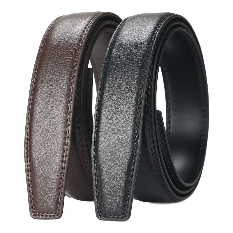 Ceinture cuir homme à boucle automatique, sangle recoupable 3 Ceinture cuir homme à boucle automatique, sangle recoupable, vue de face