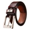 Ceinture cuir homme en croûte, boucle jean de 3,8 cm, vue principale