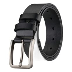 Ceinture cuir homme PU, boucle carrée de 3,8 cm, 105 à 115 cm, vue principale
