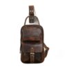 Housse ordinateur portable en cuir, format sacoche horizontale, vue principale