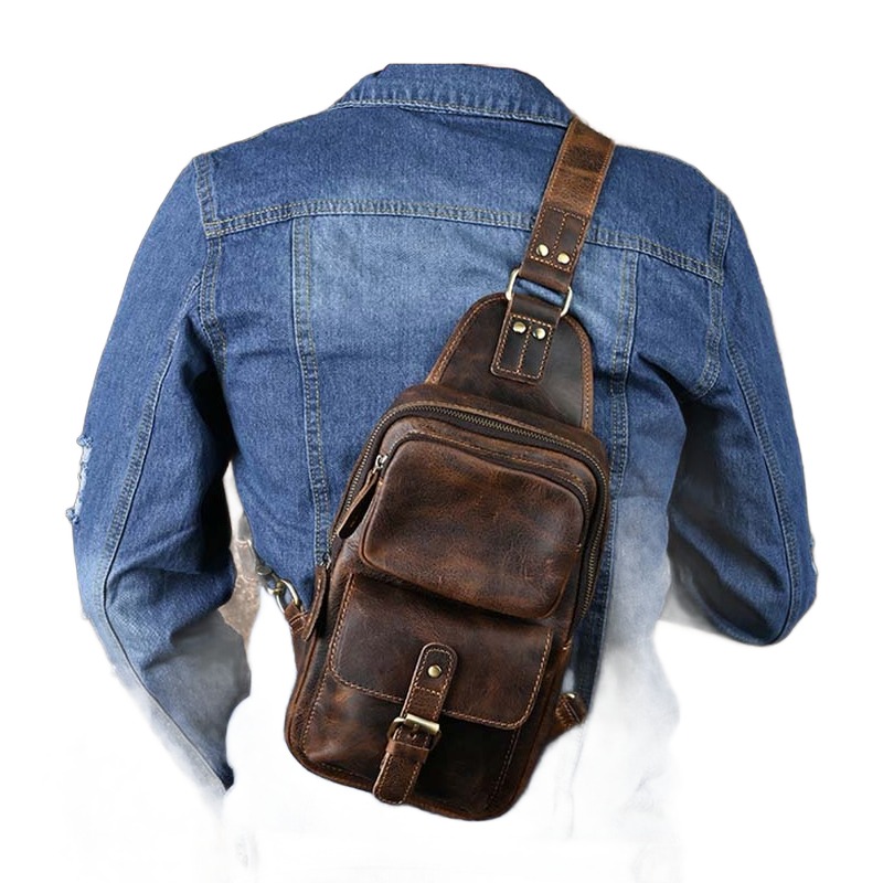 Housse ordinateur portable en cuir, format sacoche horizontale 5 Housse ordinateur portable en cuir, format sacoche horizontale, vue arriere